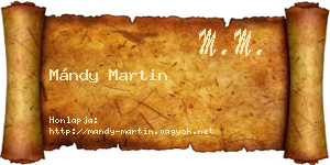 Mándy Martin névjegykártya