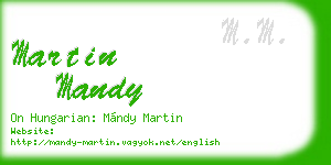 martin mandy business card